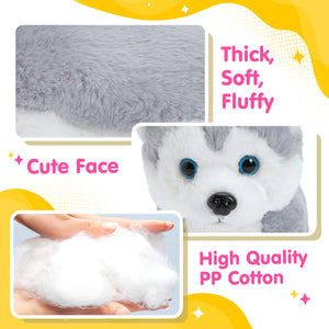 Bstaofy 12'' Musical Light up Husky Puppy Realistic LED Singing Dog Soft Plush Toy - Glow Guards