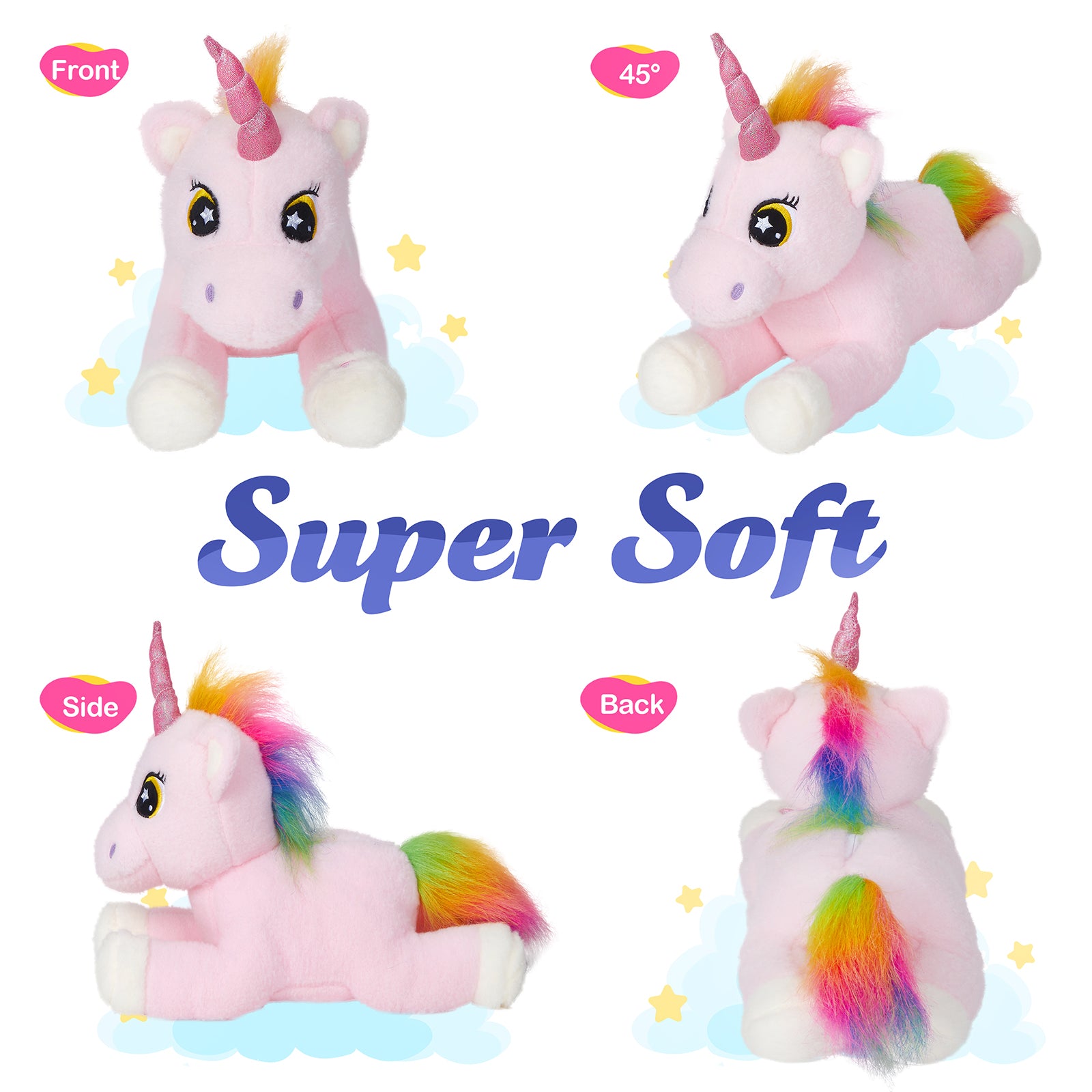 Bstaofy Light up Unicorn Stuffed Animals Glow Adorable Plush LED Toys - Glow Guards