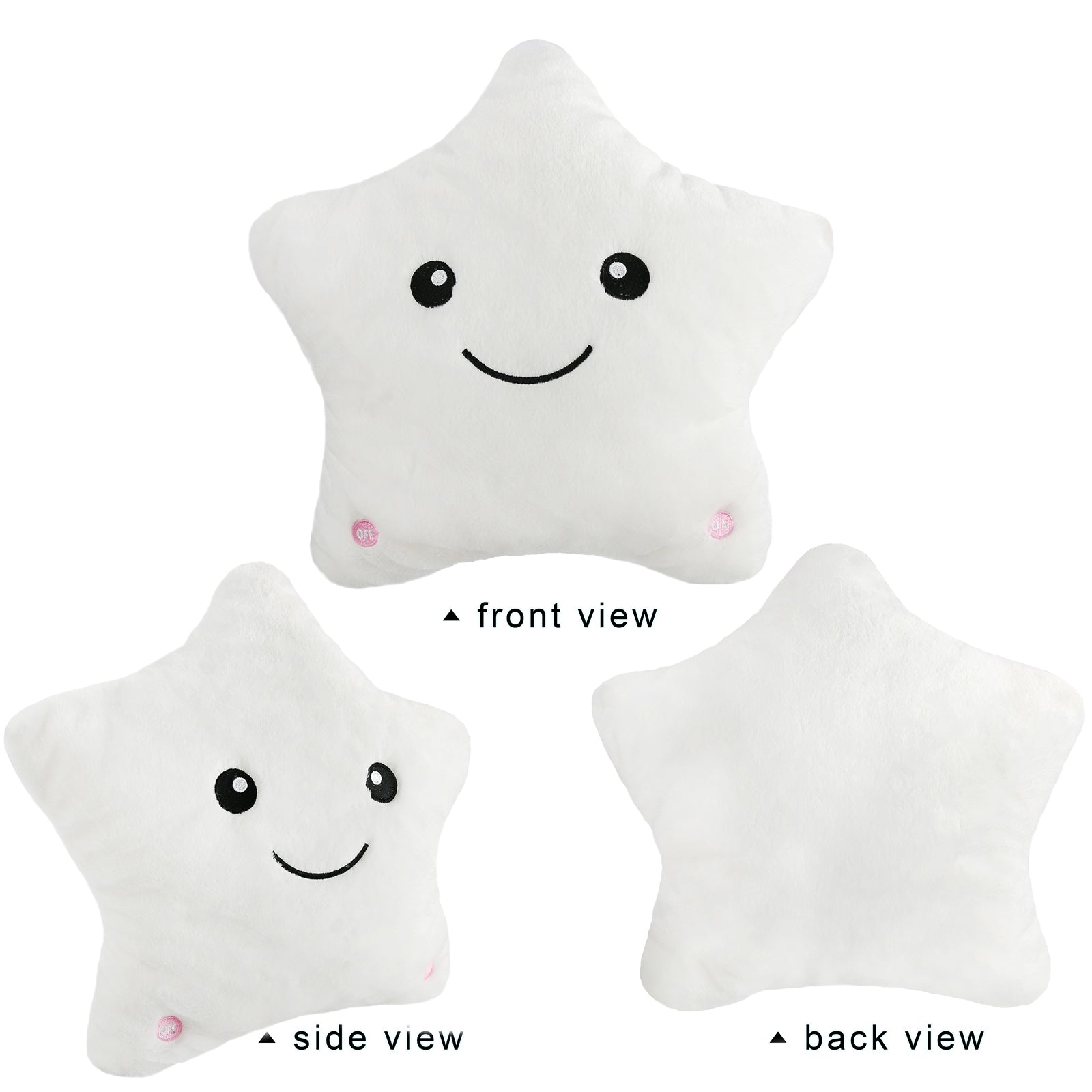 WEWILL Creative Twinkle Star Glowing LED Night Light Plush Pillows - Glow Guards
