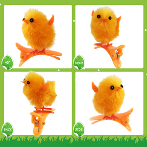 1.5’’ mini Easter chick on clips Hairpin, Pack of 24 | Bstaofy - Glow Guards