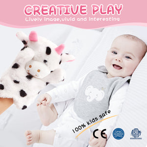 Athoinsu 9'' Vivid Cow Animal Image Hand Puppet Plush Toys - Glow Guards