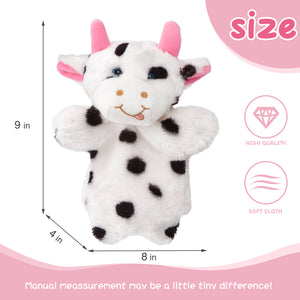 Athoinsu 9'' Vivid Cow Animal Image Hand Puppet Plush Toys - Glow Guards