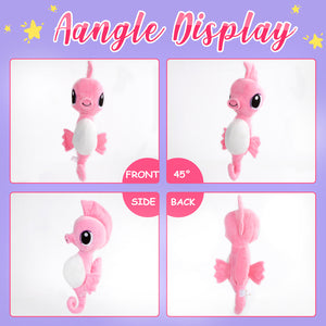 Athoinsu 15'' Light up Seahorse Stuffed Animals LED Ocean Life Soft Plush - Glow Guards