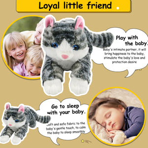 BSTAOFY Light up Kitty Stuffed Animal LED Sitting Cat Plush - Glow Guards