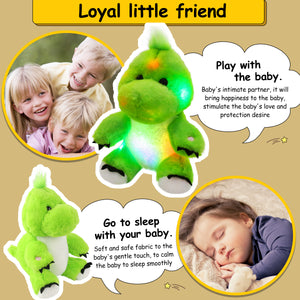 Bstaofy Musical Light Up Dinosaur Stuffed Animal Glow Green - Glow Guards