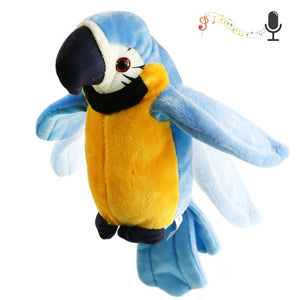Talking Parrot Repeat What You Say Speaking Stuffed Animal Bird Interactive Toy, 9'' | Houwsbaby - Glow Guards