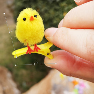 1.5’’ mini Easter chick on clips Hairpin, Pack of 24 | Bstaofy - Glow Guards
