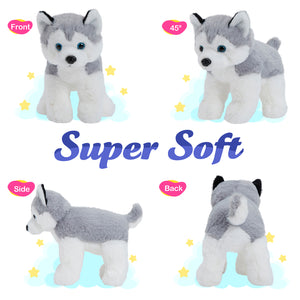 Bstaofy 12'' Musical Light up Husky Puppy Realistic LED Singing Dog Soft Plush Toy - Glow Guards