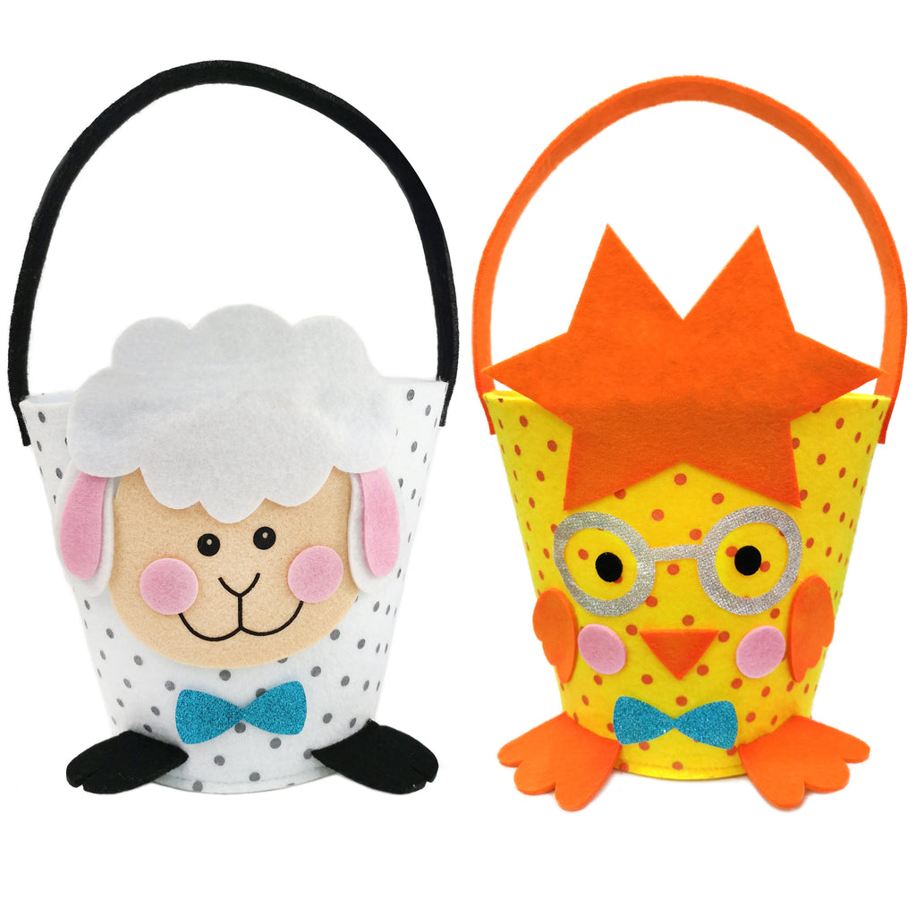 2 pcs Easter egg hunt buckets felt baskets set | Bstaofy - Glow Guards