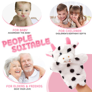 Athoinsu 9'' Vivid Cow Animal Image Hand Puppet Plush Toys - Glow Guards