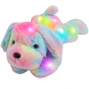 Glow Guards Glowing Rainbow Plush Dog Lop Ears Stuffed Light up Animals Soft - Glow Guards