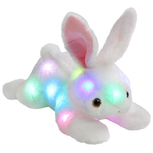 SpecialYou Light up Bunny Stuffed Animal Creative LED Rabbit Plush Toy Glow in The Dark Bedtime Companion Easter Birthday for Kids, 14’’