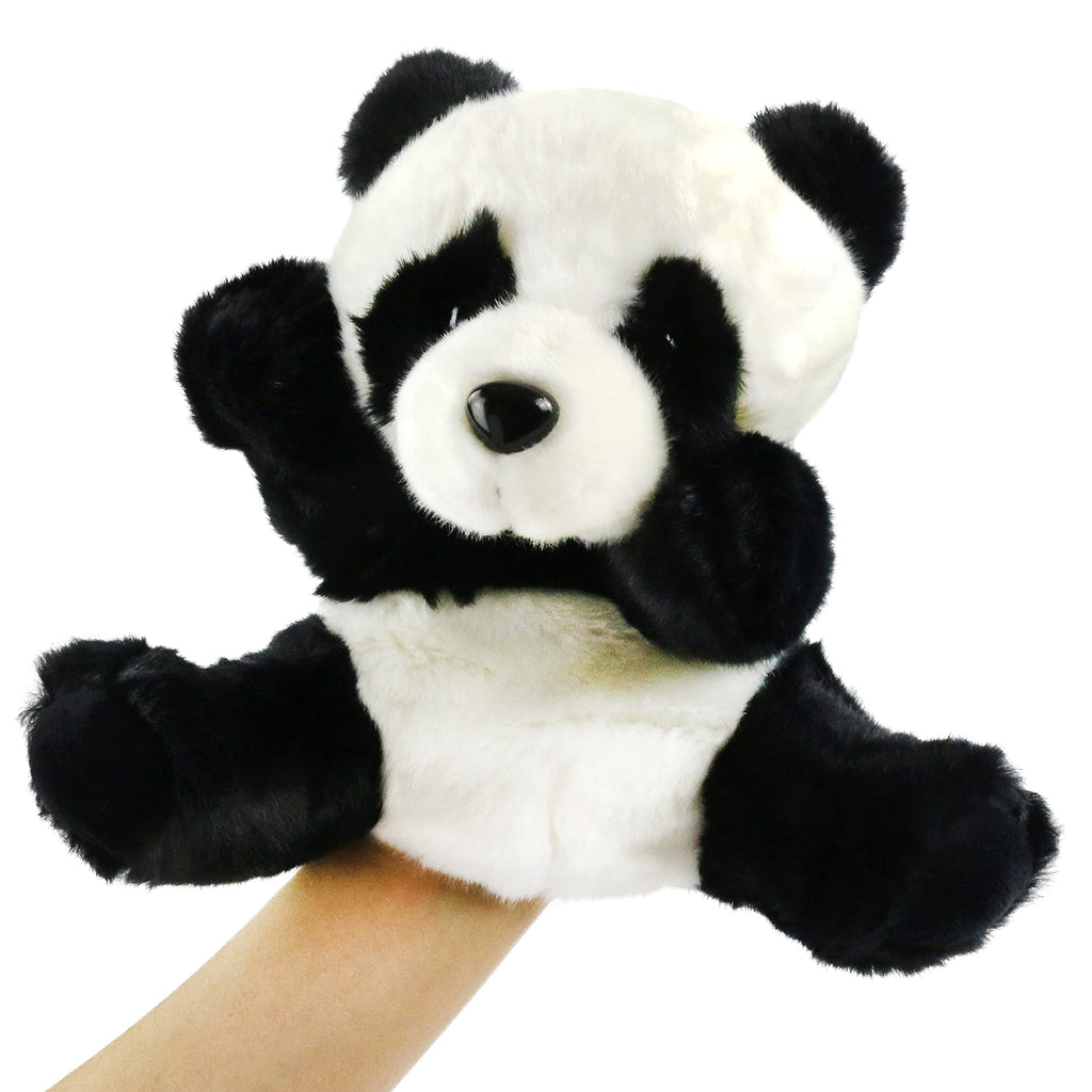 SpecialYou Panda Hand Puppet Jungle Friends Plush Animals Toy for Imaginative Play, Storytelling, Teaching, Preschool & Role-Play, 8’’