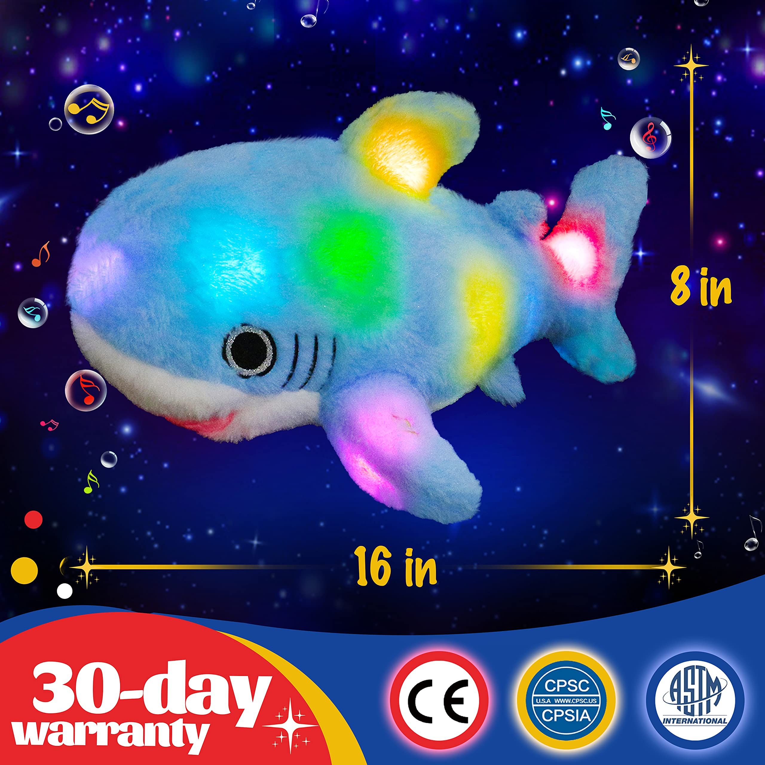 Singing top shark plush