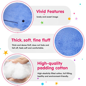 SpecialYou 18" Light up Whale Musical Stuffed Animal Nightlight Singing Glowing LED Ocean Plush Toy Gift for Kids Toddlers, Blue