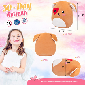 CozyWorld 11.5" Super Soft Stuffed Puppy Dog Animals Plush Pillow Romantic Cute Heart Love You Valentine’s Hugging Toy Home Decor Gifts for Kids Girlfriends