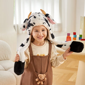 SpecialYou Plush Animal Hat Cow Ear Moving Jumping Hats Funy Interactive Hat for Kids Girl Boy Cosplay Christmas Party Holiday Hat