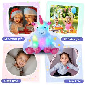 Wewill Light up Unicorn LED Stuffed Animal Soft White Plush Glow Toy - Glow Guards
