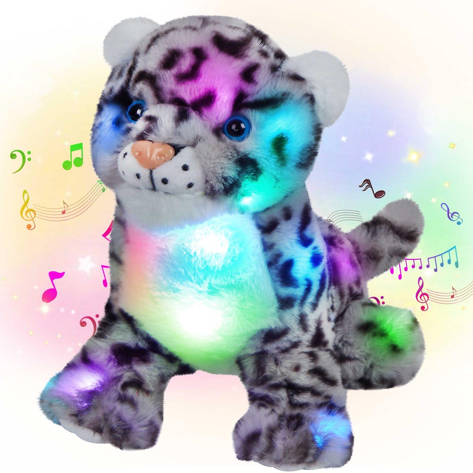 Athoinsu 10'' Light up Stuffed Cheetah LED Animals - Glow Guards