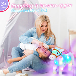 Athoinsu 12'' Light up White Horse LED Stuffed Animals - Glow Guards