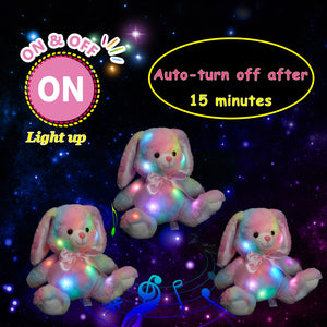 Glow Guards 10'' Easter Light up Bunny Plush Toy Rainbow Lop - Glow Guards