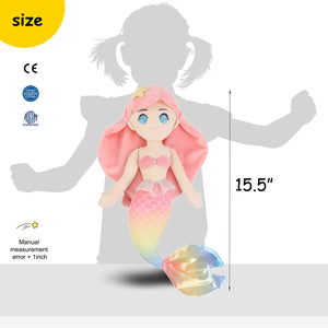 Athoinsu Stuffed Mermaid Princess Soft Doll Plush Toy, 15.5'' - Glow Guards