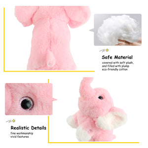 Athoinsu Light up Stuffed Elephant Plush Toy with LED, Pink, 12'' - Glow Guards