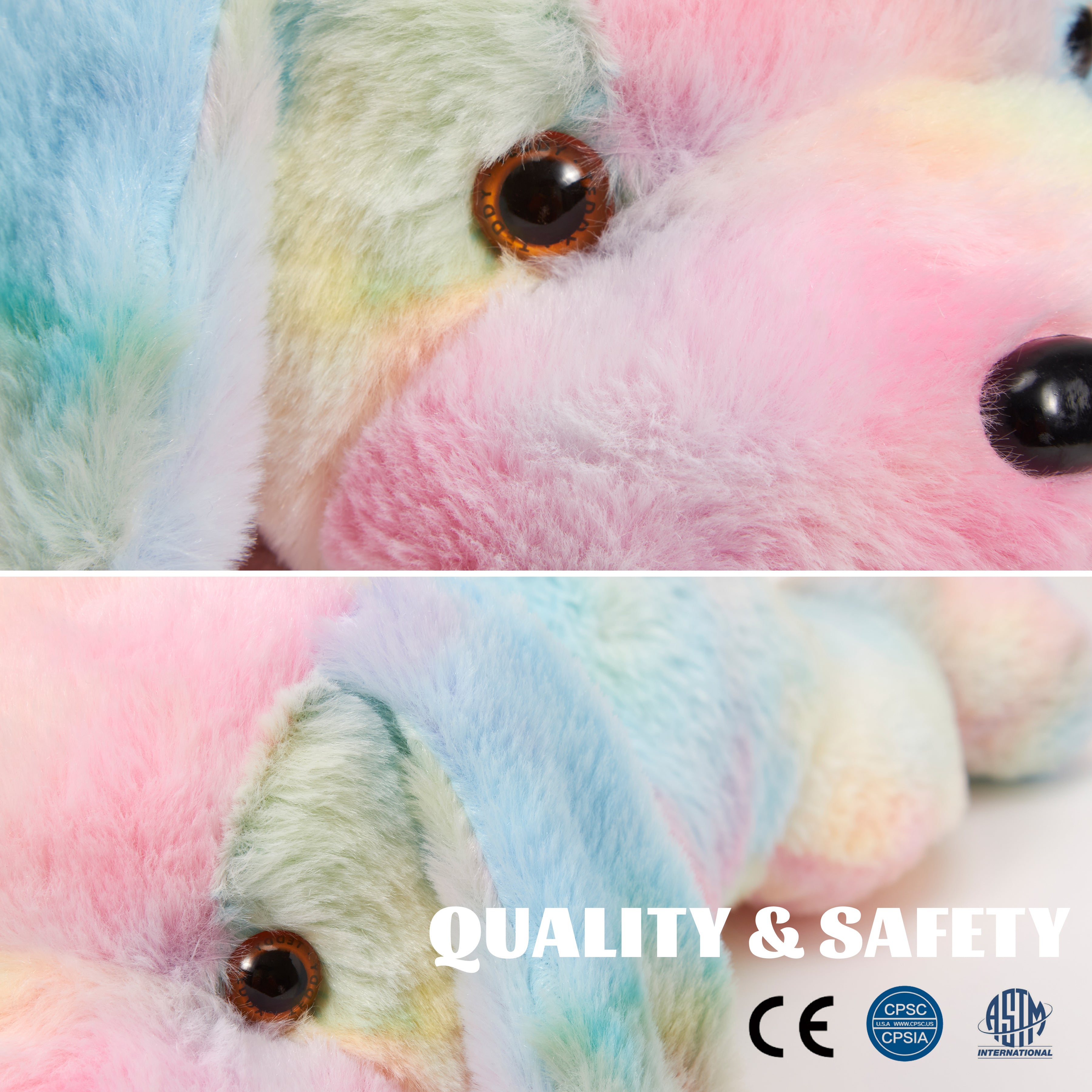 Glow Guards Glowing Rainbow Plush Dog Lop Ears Stuffed Light up Animals Soft - Glow Guards