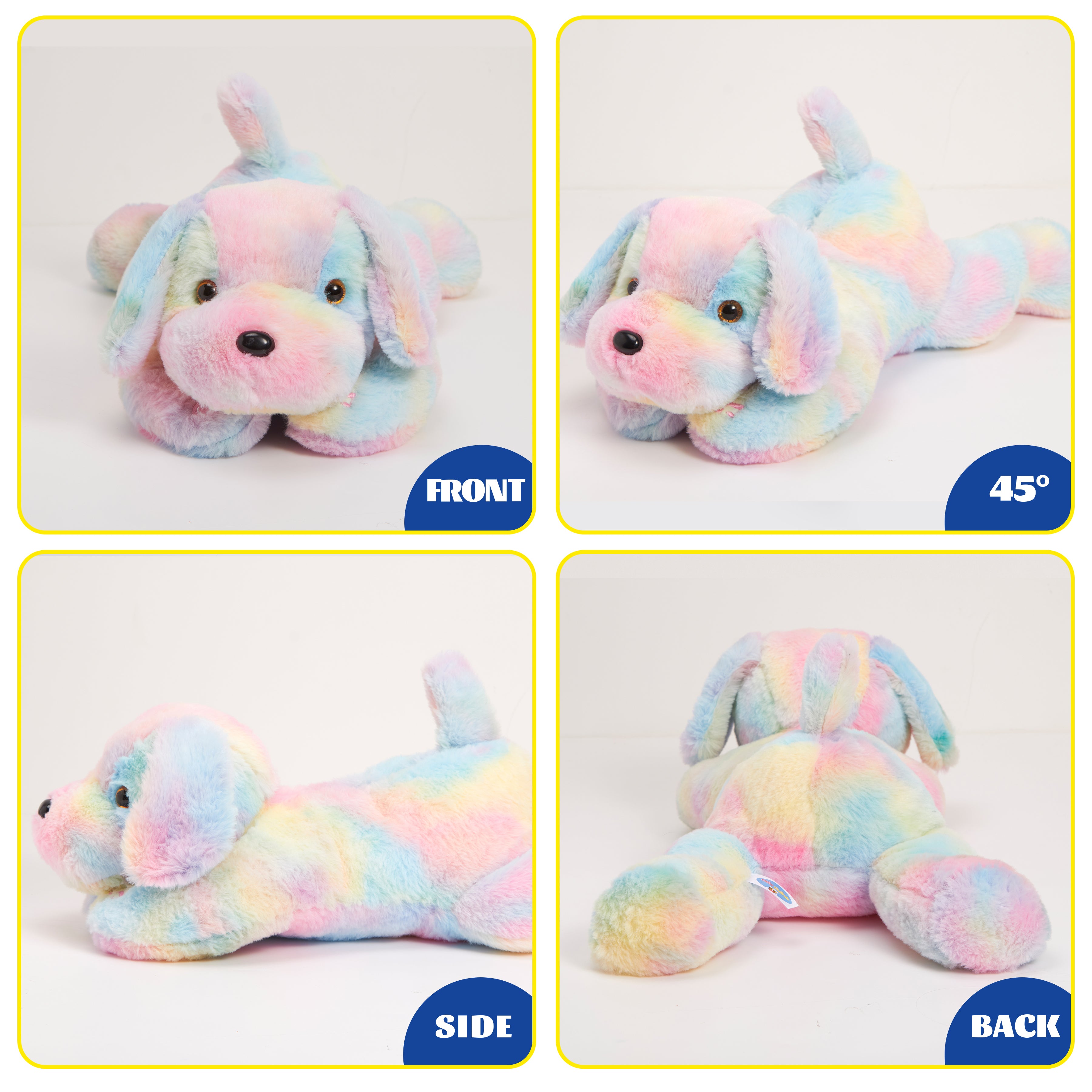Glow Guards Glowing Rainbow Plush Dog Lop Ears Stuffed Light up Animals Soft - Glow Guards