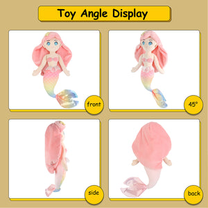 Athoinsu Stuffed Mermaid Princess Soft Doll Plush Toy, 15.5'' - Glow Guards
