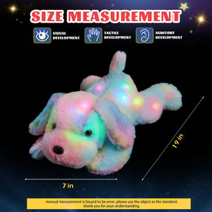 Glow Guards Glowing Rainbow Plush Dog Lop Ears Stuffed Light up Animals Soft - Glow Guards