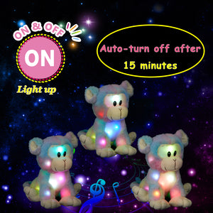 Glow Guards 10'' LED Rainbow Monkey Soft Plush Toy Light up Stuffed - Glow Guards