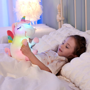 Light up Stuffed Unicorn Plush Toy with LED Night Lights Gifts for Toddler Kids | Athoinsu