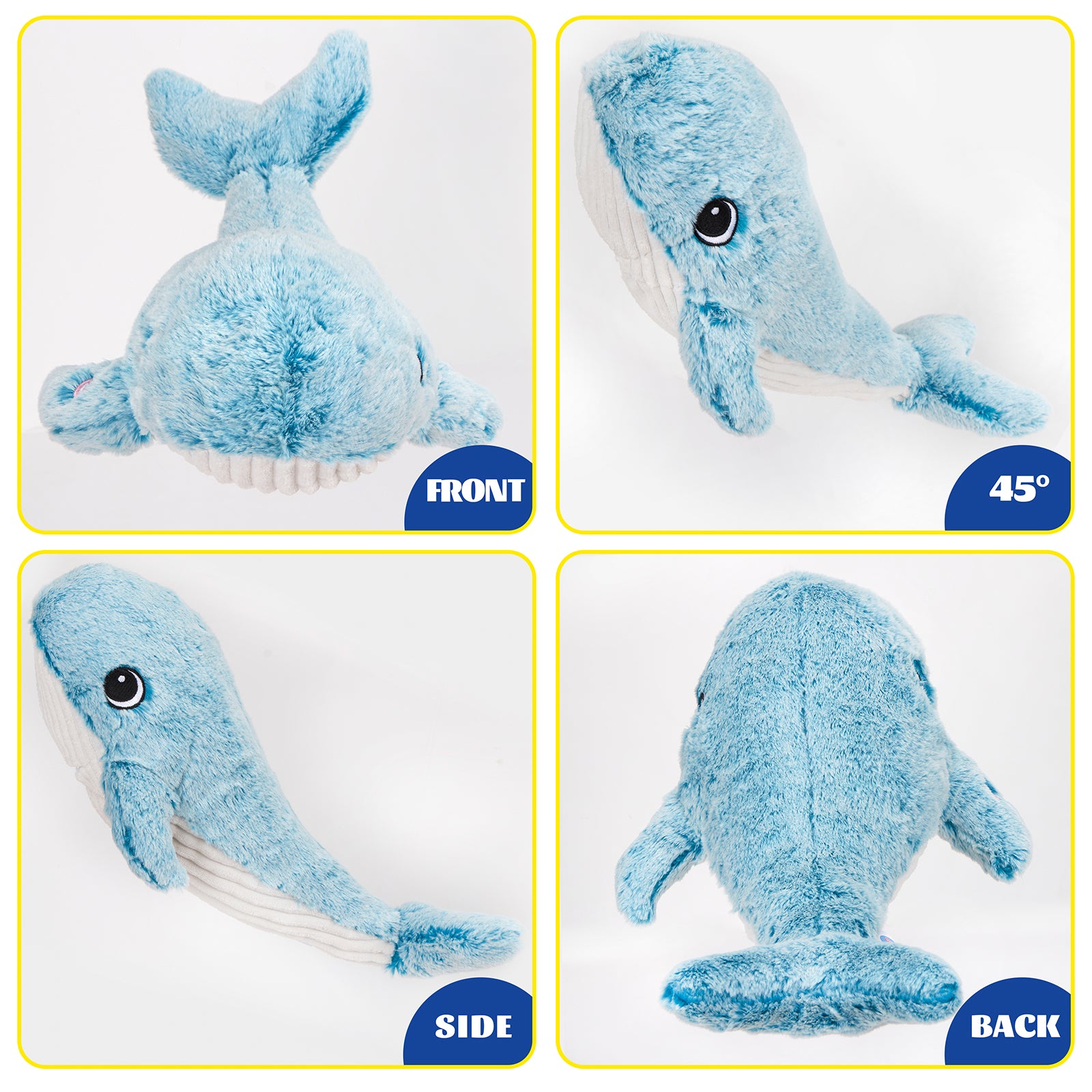 Glow Guards 18'' Light up Whale Blue Plush Soft Toy Ocean Stuffed - Glow Guards